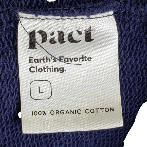 Pact Shirt Button Up Snap Long Sleeve Men’s Large L Navy Blue Organic Cotton LS - Picture 3 of 10